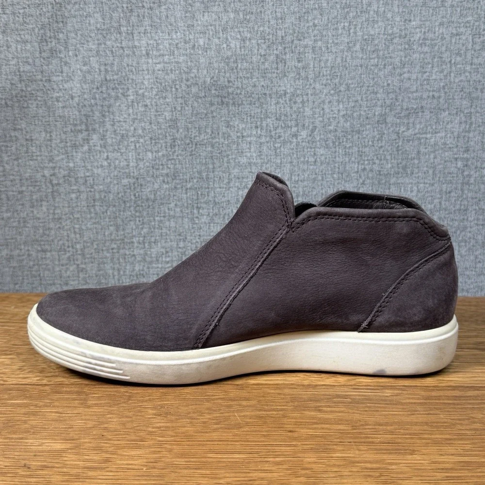 Ecco Womens Soft7 Shoe Size 37 6 Gray Nubuck Zip Bootie Mid Sneaker Comfy Casual